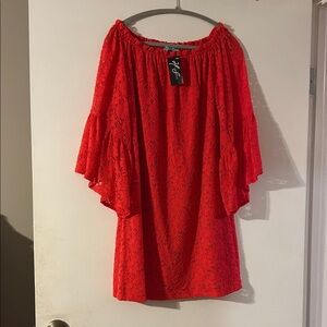Karlie NWT Red Off-Shoulder Lace Dress